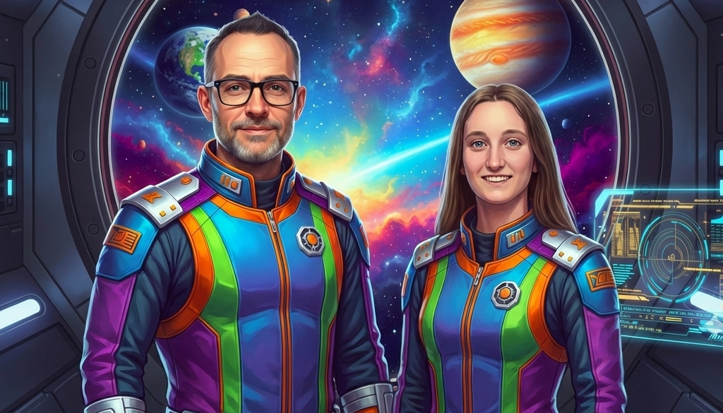 Maestri Luciano e Chiara, istruttori spaziali sorridenti