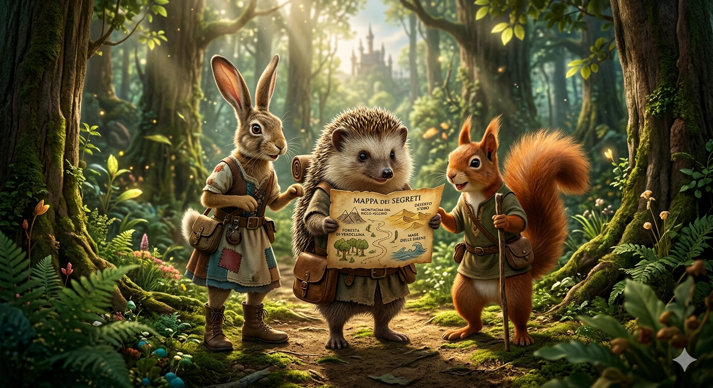 Riccio Riccardo e i suoi amici animali nella foresta